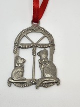 LC Pewter  Cat And Kitty Christmas Ornament Cute Pets - £7.40 GBP