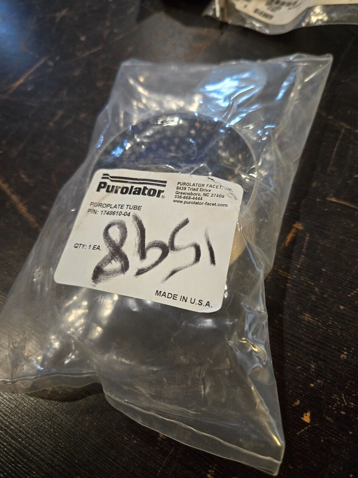 Purolator Poroplate 1748610-04 Metal TUBE Porous Mesh Filter GAS WATER N... - $98.01