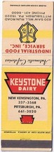Matchbook Cover Keystone Dairy New Kensington &amp; Pittsburgh Pennsylvania - £10.76 GBP
