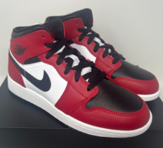 Nike Air Jordan 1 Mid GS Chicago Black Toe 554725-069 Youth Size 6Y - $133.64