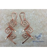 Handmade copper earrings: wire wrapped square spirals - €25,67 EUR