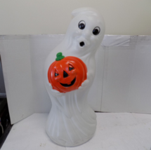 Vintage Halloween 37&quot; Blow Mold Ghost with Pumpkin - £70.48 GBP