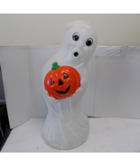 Vintage Halloween 37&quot; Blow Mold Ghost with Pumpkin - £69.39 GBP
