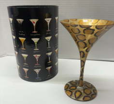 Love My Martini Lolita “Leopardtini” Glass 10 Oz Hand Painted with Box - $14.85