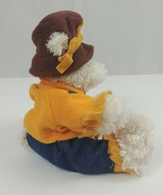 Animal Adventure White Teddy Bear In Patchwork Hat & Clothes Standing Is 10.5" - $14.54