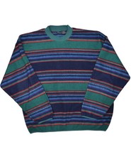 Vintage Architect Sport Fleece Sweatshirt Mens XL Crewneck Striped Multicolor - £22.65 GBP