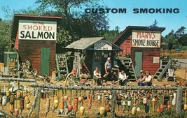 Marv&#39;s Smoke House Unposted Vintage Postcard Westport Washington Salmon ... - £10.25 GBP