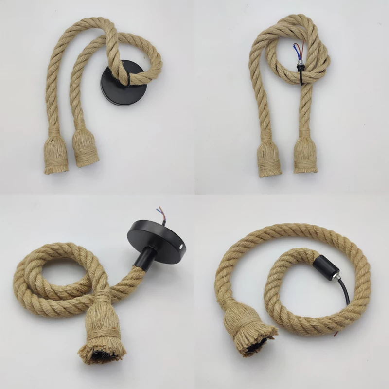 Vintage Hemp Rope Pendant Lights Attic Personality Industrial E27 Indoor - $13.90+