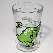 VTG Welch&#39;s 1988 Brontosaurus Green Dinosaur Jelly Jar Drinking Glass - £6.15 GBP