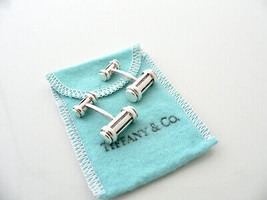 Tiffany &amp; Col Silver Atlas Column Cufflinks Cuff Link Pouch Gift Rare Po... - £294.16 GBP