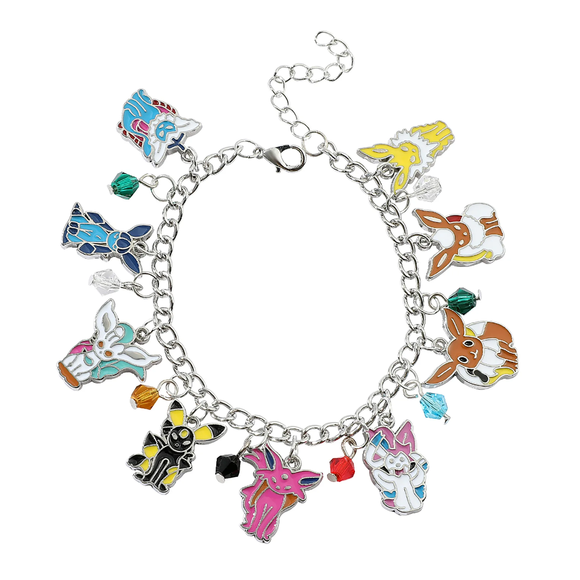 Pokemon anime figure Kawaii Eevee cartoon bracelet accessories pendant jewelry - £10.37 GBP