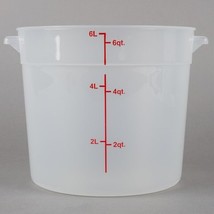 Choice 6Qt. Translucent Round Polypropylene Food Stge Container w/ Bold ... - £52.42 GBP