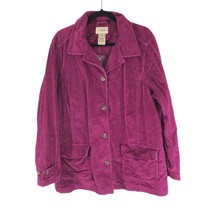 LL Bean Womens Corduroy Jacket Button Down Pockets Purple XL - $33.85