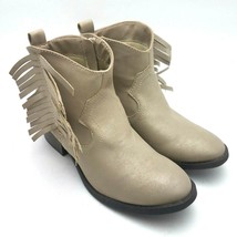 Stevies Womens Ankle Boots Sz 6 M Fringe Gold Beige New - $25.86