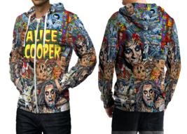 Alice Cooper Musician Unique Full Print Zipper Hoodies - £27.45 GBP