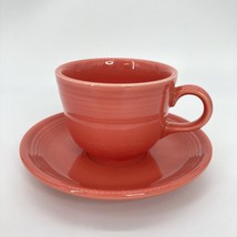 Fiestaware Flamingo Pink Tea Coffee Cup and Saucer Set See Photos 2012 - £9.10 GBP