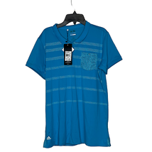 Adidas Womens Golf Polo Size Large Blue Puremotion Coolmax Stretch Blend  - £12.65 GBP