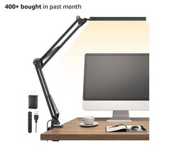 Tropical Tree LED Desk Lamp Black Swing Arm Eye Protection NIB Flexible ... - $9.59 CAD
