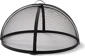 Heavy-Duty Fire Pit Screen, Steel Mesh Round Spark Screen With Handle, 3... - £231.96 GBP