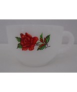 Federal Glass Rose Crest Single 5 oz. Milk glass Cup From 1960&#39;s   - $10.70 CAD