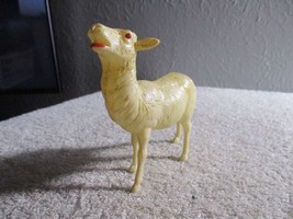 Vintage 1940s Celluloid Sheep red eyed mouth very rare 4&#39;&#39; Christmas - £23.35 GBP