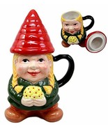 Ebros Mrs Gnome With Sunflowers Lidded Ceramic Mug Coffee Cup Home Kitchen - €20,58 EUR