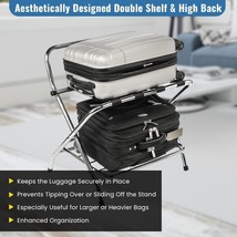US Tech Premium Luggage Rack Foldable Sturdy with Nylon Straps, 71058 - $43.52