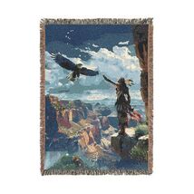 Eagle Native American Woven Blanket Throw Tapestry Indian Western Tribal... - $59.99+