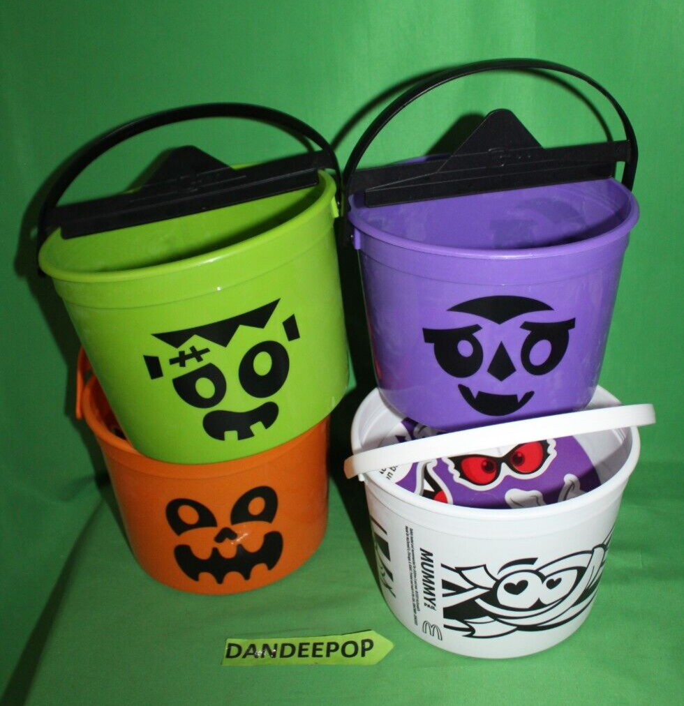 4 Piece McDonald's Halloween Trick Or Treat Buckets 2023 Set With Stickers - £27.18 GBP