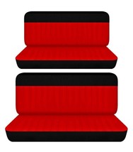 Fits 1960  Ford Falcon 4 door  Front  and rear seat covers black-Red - $149.99