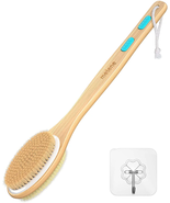 Shower Brush with Soft &amp; Stiff Bristles, Bath Dual-Sided Long Handle Bac... - $23.98