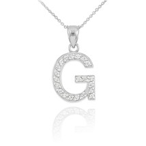 925 Sterling Silver Letter &quot;G&quot; Initial CZ Monogram Pendant Necklace 16 18 20 22&quot; - £43.69 GBP+