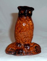 Nice Shooner Contemporary Redware Small Glazed Folk Art Figurine Owl Sta... - $110.00