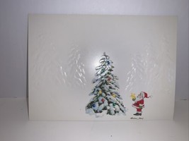 Vintage Unused Christmas Card Santa Brian Day Star On Tree - £3.87 GBP