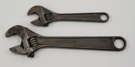 PV1) Vintage Lot of 2 Crescent Adjustable Wrench Tools 6&quot; 4&quot; USA - $14.84