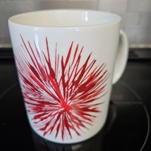Starbucks Red Starburst Fireworks White Ceramic 12 oz Mug used great con... - $10.88