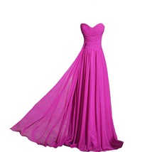 Kivary Women&#39;s Criss Cross Long A Line Prom Dresses Fuchsia US 8 - £96.17 GBP