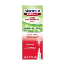 Mucinex Sinus-Max Severe Nasal Congestion Relief Sinus &amp; Allergy Nasal S... - $13.99