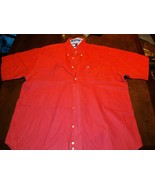 VINTAGE Tommy Hilfiger Red Button Up Shirt Men&#39;s Sz Large Flag Long Slee... - $20.79
