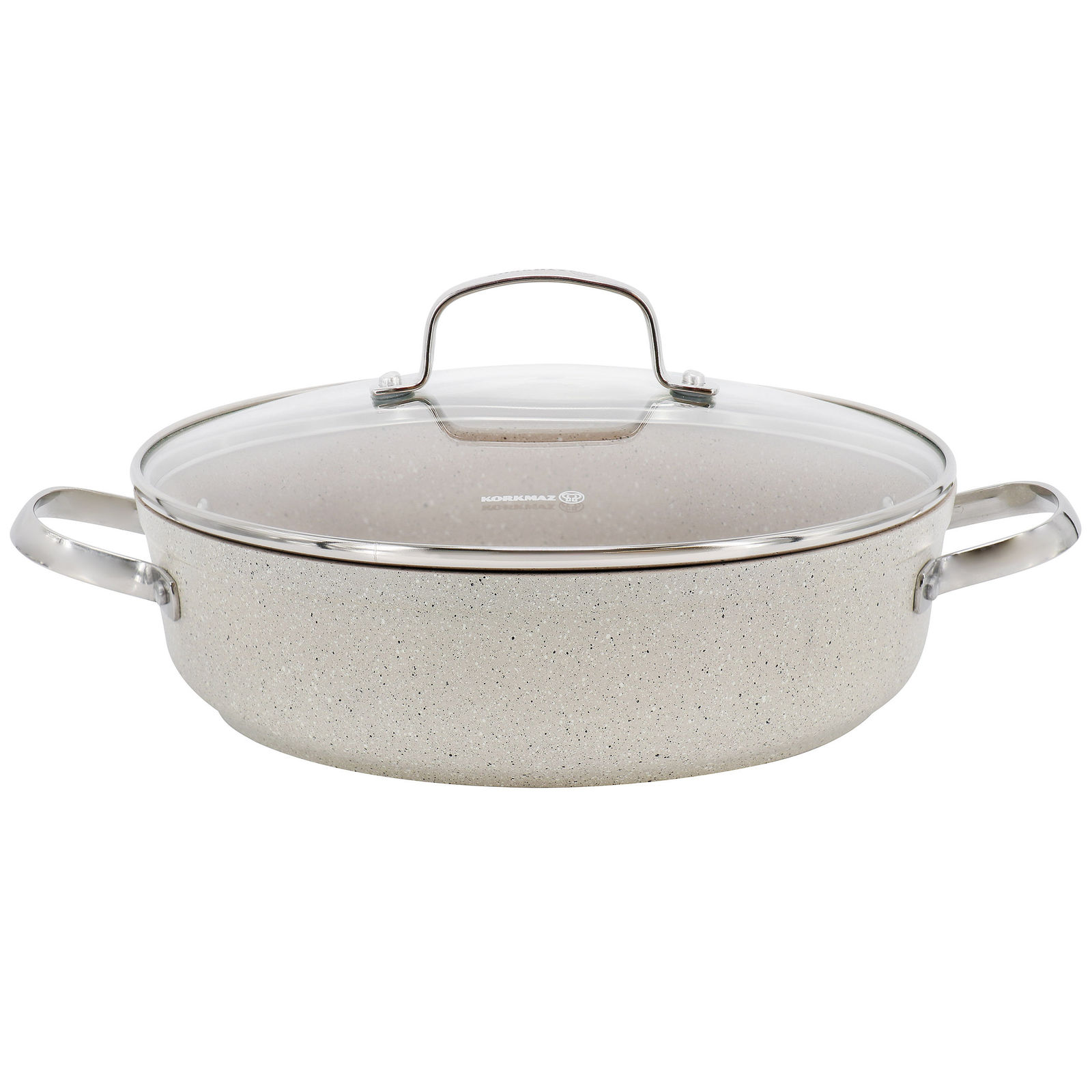 Korkmaz Granita 3.5 Liter Aluminum Nonstick Low Casserole in Tan - $84.57