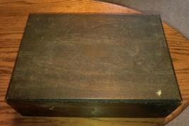 Antique Wood Lock Box Trinket Jewelry Oriental Vintage Skeleton No Key - £55.03 GBP