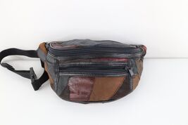 Vtg 90s Streetwear Distressed Suede Leather Patch Fanny Pack Belted Wais... - $809.79 MXN