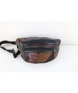 Vtg 90s Streetwear Distressed Suede Leather Patch Fanny Pack Belted Wais... - $809.79 MXN