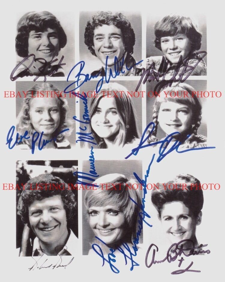 Primary image for THE BRADY BUNCH SHOW FULL CAST ALL 9 SIGNED AUTOGRAPH 8x10 RP PHOTO BRADYS