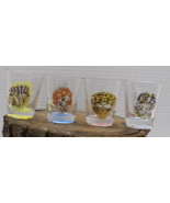 Set of 4 - Ed Hardy Shot Glasses, Tiger, Bulldog, Flaming Skull, Skull &amp;... - $13.85