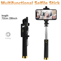 2Pc Gold Color Universal Extendable Handheld Wired Selfie Stick For Cell Phone - £16.02 GBP