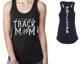 Custom Glitter Track and Field Team Mom Next Level Fitted Racerback Tank... - £15.69 GBP+