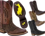 Mens Western Cowboy Boots Square Toe Crocodile Alligator Belly Pattern L... - £79.92 GBP