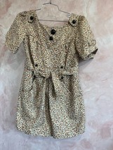 Mayle Beige gold  black buttons dress silk lining Size 2 - $64.15