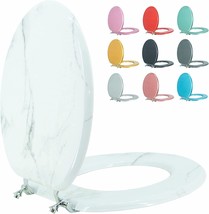 Blofde Round Toilet Seat Wood Toilet Seat Prevent Shifting With Zinc, Ma... - $50.92